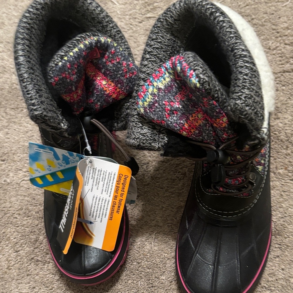 3M Thinsulate Gray Winter Boots Size 6